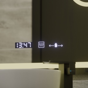 Oglinda LED Rectangulara, 75x90cm, Eclat MotionGlow Marcello, Sistem Dezaburire, Ceas & Termometru, Lupa Cosmetica, Dimabila - Img 2