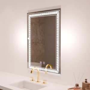 Oglinda LED Rentagulara, 60x80cm, Touch Vivido , Sistem Dezaburire,Dimabila - Img 1