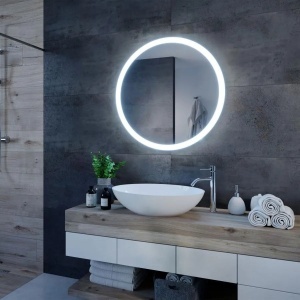 Oglinda LED Rotunda, 50cm, Noxia Touch, Sistem Dezaburire, Dimabila - Img 2