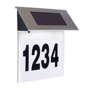 Placa numar casa iluminata LED, incarcare solara, carcasa din INOX - Img 2