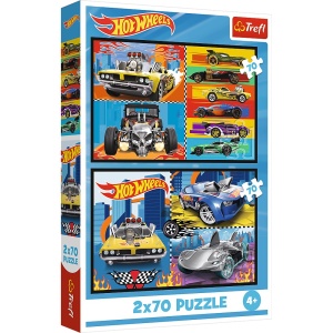 PUZZLE TREFL 2X70 HOT WHEELS MASINI - Img 1
