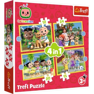 PUZZLE TREFL 4IN1 COCOMELON PREZENTAREA FAMILIEI - Img 1