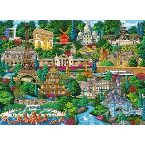 PUZZLE TREFL DIN LEMN 1000 PIESE OBIECTIVE TURISTICE FAIMOASE DIN FRANTA - Img 2