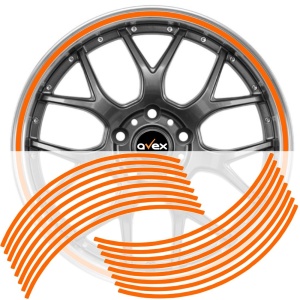 Set 16 inele din autocolant pentru jante culoare Orange Lucios - Img 1