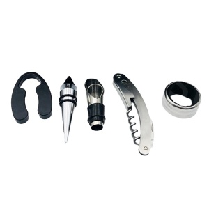 Set Cadou "Accesorii Vin in forma de Sticla, 6in1" culoare Neagra - Img 4