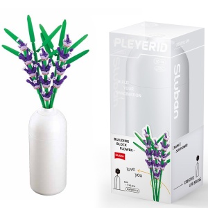Set de Constructie Flowers, 258 piese, Lavanda - Sluban - Img 1