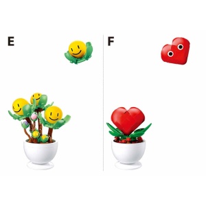 Set de constructie Flowers, 6 modele/display, Plante in ghiveci - Sluban - Img 2