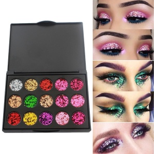 Set machiaj 15 culori stralucitoare cu efect de sclipici pentru ochi/pleoape - Img 2