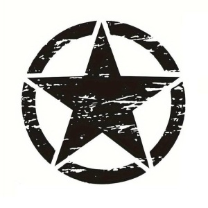 Sticker autoadeziv pentru vehicule Off Road, model "Rusted Army Star", dimensiune 50 x 50 cm, culoare Neagra - Img 2