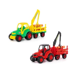Tractor cu remorca lemne - Champion, 68x22x26 cm, Polesie - Img 1