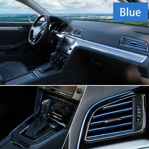 Banda decor interior crom TUNING, 5m, ALBASTRU - Img 1