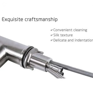Baterie Bucatarie cu Dus Extractibil, Inox SUS304, Satinat, CF018 - Img 2