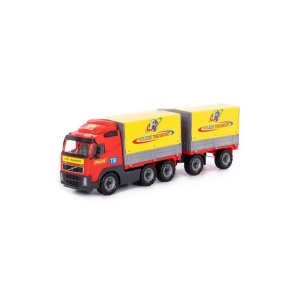 Camion cu remorca + prelata - Volvo PowerTruck, 77x19x25 cm, Wad - Img 1