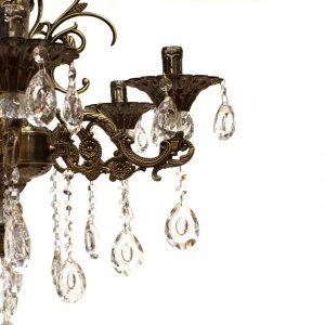 Candelabru Cristal SANSSOUCI Magno, 6xE14, Diametru 60cm, Alama Antichizata - Img 2