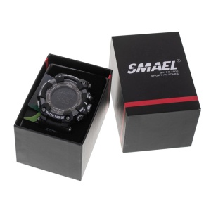 Ceas Militar pentru barbati, SMAEL, impermeabil, afisaj LED, culoare Negru - Img 8