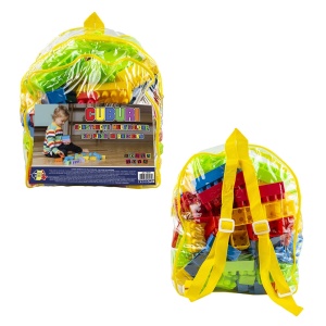 Cuburi constructii, multicolore, 136 piese/ghiozdan - ROBENTOYS - Img 1
