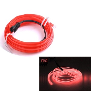 Fir Neon Auto "EL Wire" culoare Rosie, lungime 2M, alimentare 12V, droser inclus - Img 1