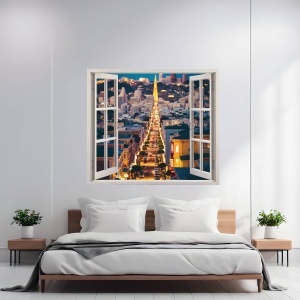 Folie imprimata color pentru decor perete locuinta, dimensiune 125 x 110cm, model: VIEW TO HAVEN 18 - Img 1