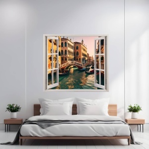 Folie imprimata color pentru decor perete locuinta, dimensiune 125 x 110cm, model: VIEW TO HAVEN 28 - Img 1