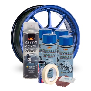 Kit complet reparatie si vopsire jante culoare Albastru Metalizat, V4 - Img 2