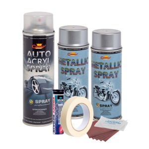 Kit complet reparatie si vopsire jante culoare Argintiu Metalizat, V2 - Img 1
