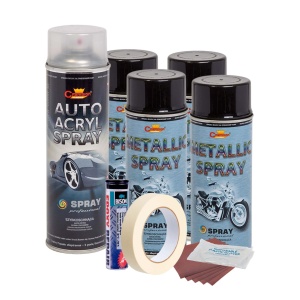 Kit complet reparatie si vopsire jante culoare Negru Metalizat, V4 - Img 1