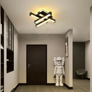 Lustra LED CADE 54W, 4 Elemente, Liniara, lumina Rece/Calda/Neutra, Negru - Img 1