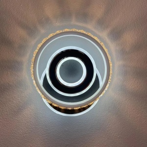 Lustra LED Cristal, Inara, 40W, Lumina Rece/Calda/Neutra, Negru - Img 1