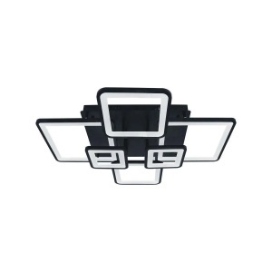 Lustra LED cu telecomanda ELLA 124W, 6 Patrate, lumina Rece/Calda/Neutra, Dimabila, Negru - Img 3