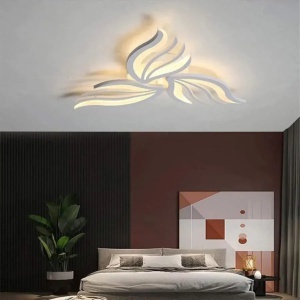 Lustra LED cu telecomanda SAKURA 37W, 3 Petale, lumina Rece/Calda/Neutra, Dimabila, Alb - Img 1
