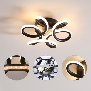 Lustra LED VERTEX HELIX, 15W, lumina Rece/Calda/Neutra, Negru - Img 2