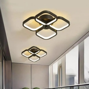 Lustra LED VERTEX Tesser 36W, 4 Patrate, lumina Rece/Calda/Neutra, Negru - Img 3