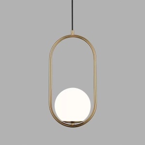 Lustra LOFT Gallery Modern, 1x E27, Alb Auriu, Metal, Inaltime Reglabila - Img 3
