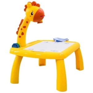 Masa Muzicala de Desen pentru copii cu Proiector, model Girafa, culoare Galben, 24 imagini, AVX-WT-222-2-YELLOW-GIRAFFE - Img 3