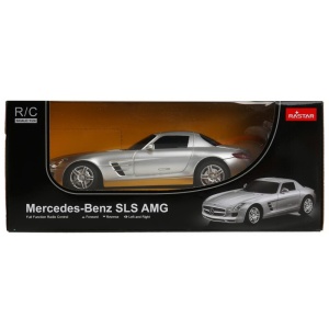 MASINA CU TELECOMANDA MERCEDES-BENZ SLS AMG ARGINTIE SCARA 1 LA 24 - Img 1