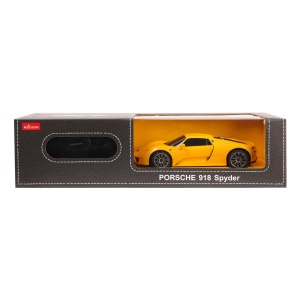 MASINA CU TELECOMANDA PORSCHE 918 SPYDER GALBEN CU SCARA 1 LA 24 - Img 1