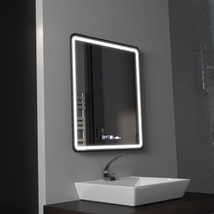 Oglinda LED Rectangulara, 75x90cm, Favola MotionGlow Marcello, Sistem Dezaburire, Ceas & Termometru, Dimabila - Img 2
