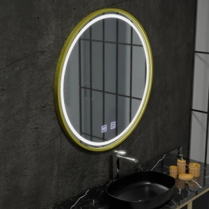 Oglinda LED Rotunda, 70cm, Glanz Touch, Sistem Dezaburire, Dimabila - Img 3