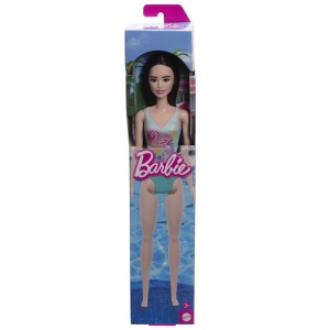 PAPUSA BARBIE BRUNETA CU COSTUM DE BAIE ALBASTRU - Img 1