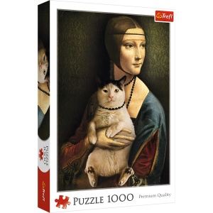 PUZZLE 1000 DOAMNA CU PISICA - Img 1