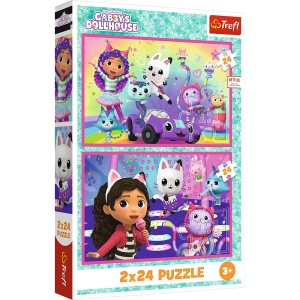 PUZZLE TREFL 2X24 GABBYS DOLLHOUSE AVENTURILE LUI GABBY - Img 1