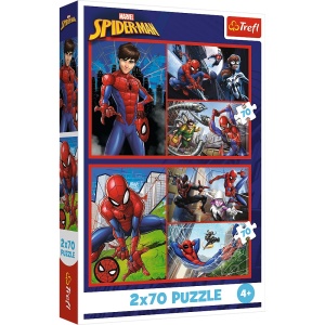PUZZLE TREFL 2X70 MARVEL SPIDER-MAN AVENTURILE LUI SPIDER-MAN - Img 1