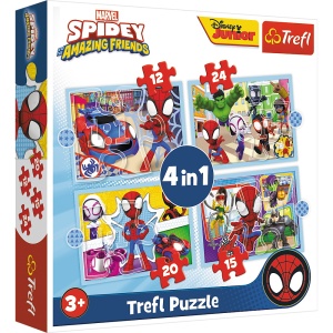 PUZZLE TREFL 4IN1 SPIDAY ECHIPA SPIDAY - Img 1