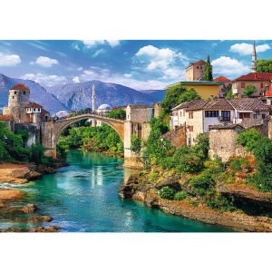 PUZZLE TREFL 500 POD VECHI MOSTAR BOSNIA - Img 2