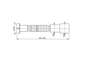 Racord flexibil 1,1/4″ x 32/40 Ani Plast, piulita din plastic + ventil chiuveta cu sita din otel inoxidabil, A33 - Img 3