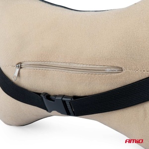 Set 2 perne pentru tetiere auto, marca AMIO, pentru sustinere gat din piele ecologica, culoare NEGRU - Img 5