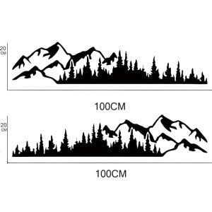 Set 2 stickere autoadezive pentru vehicule Off Road, model "Forest & Mountains", dimensiune 100 x 20 cm, culoare Neagra - Img 5