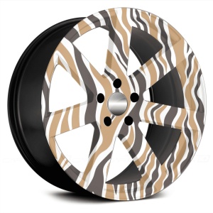 Set 4 Folii Imprimate Outdoor cu EcoSolvent, autoadezive, pentru decorarea jantelor auto, dimetru 60 cm, model FJT-14 - Img 2