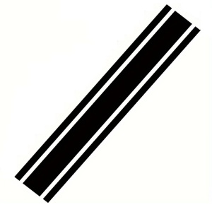 Sticker autoadeziv Tuning, model "Triple Stripes", dimensiune 125 x 22 cm, culoare Neagra - Img 2