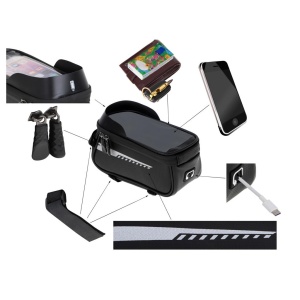 Suport Telefon IMPERMEABIL tip Geanta, montaj pe Motocicleta sau Bicicleta - Img 6